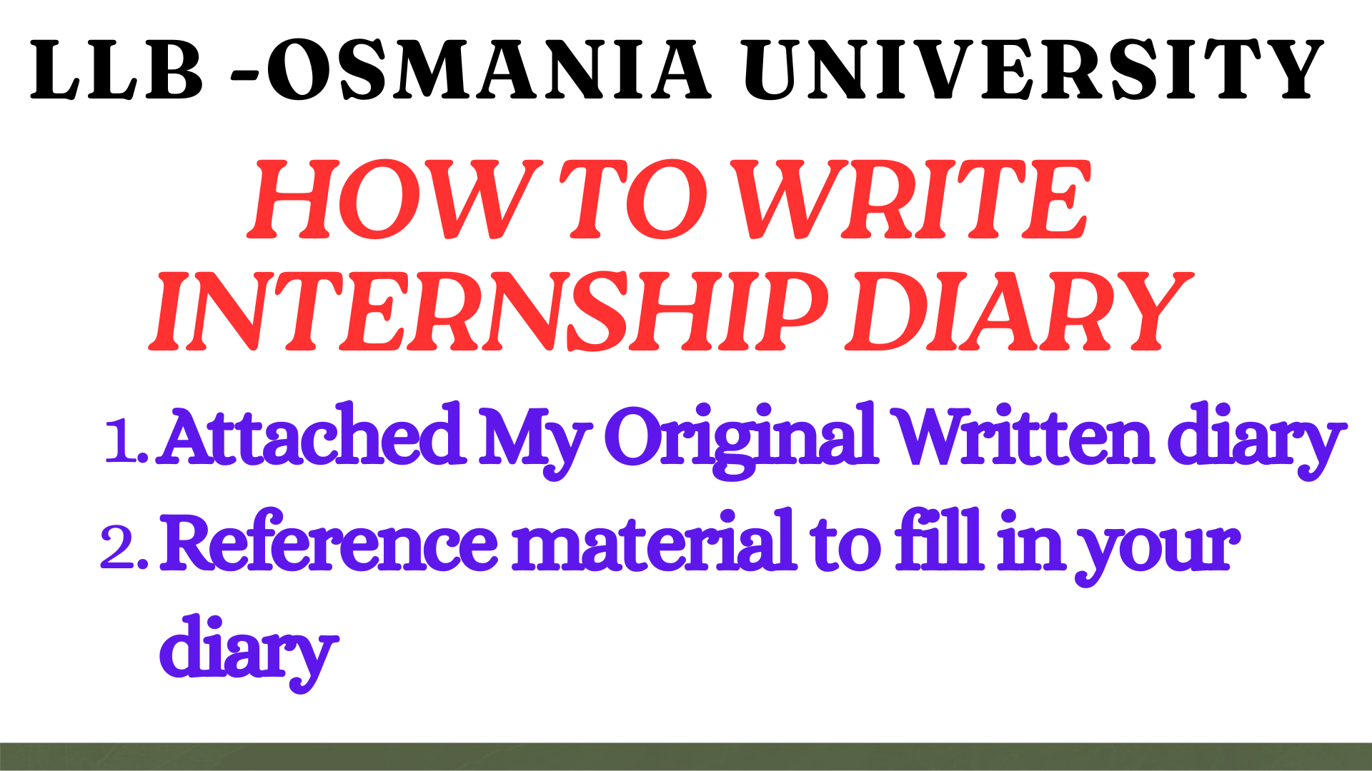 Read more about the article How to Write Internship Record- LLB Osmania University