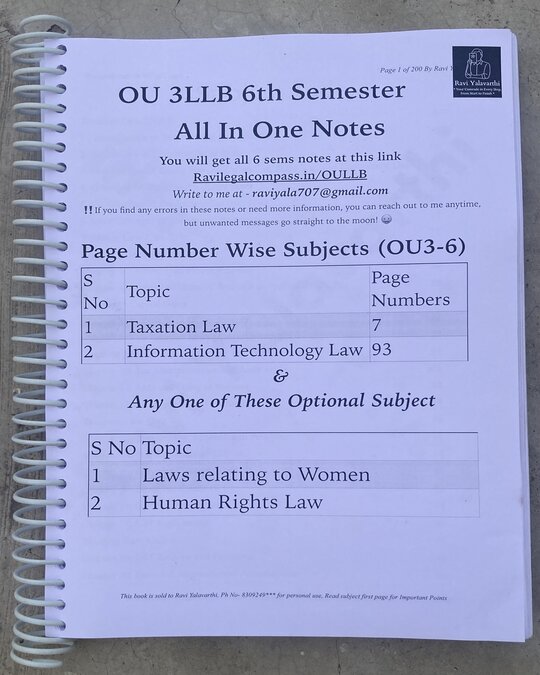 5YDC 10th Semester- RLC Osmania University LLB Books 2025 - Image 2