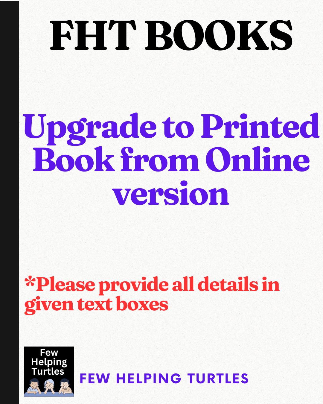 FHT LLB Upgrade To Printed Book From Online Version
