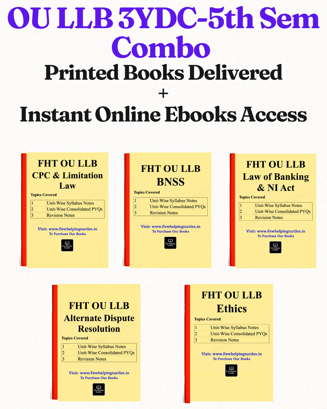 Combo(Printed Book+ Online Notes) 3YDC 5th Sem–FHT Osmania University LLB Books