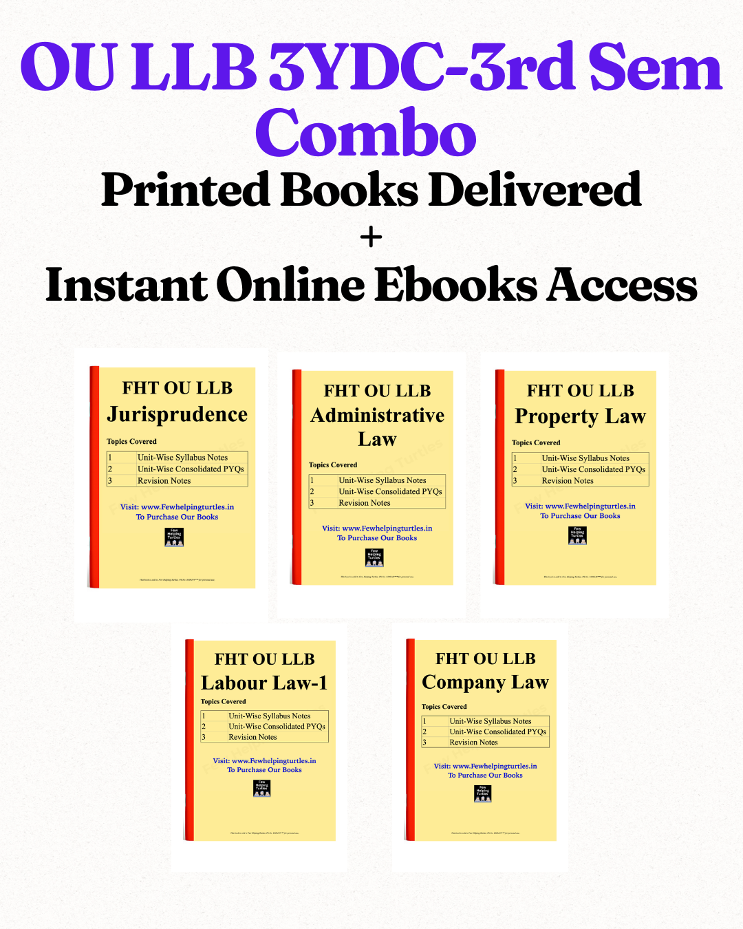 Combo(Printed Book+ Online Notes) 3YDC 3rd Sem–FHT Osmania University LLB Books