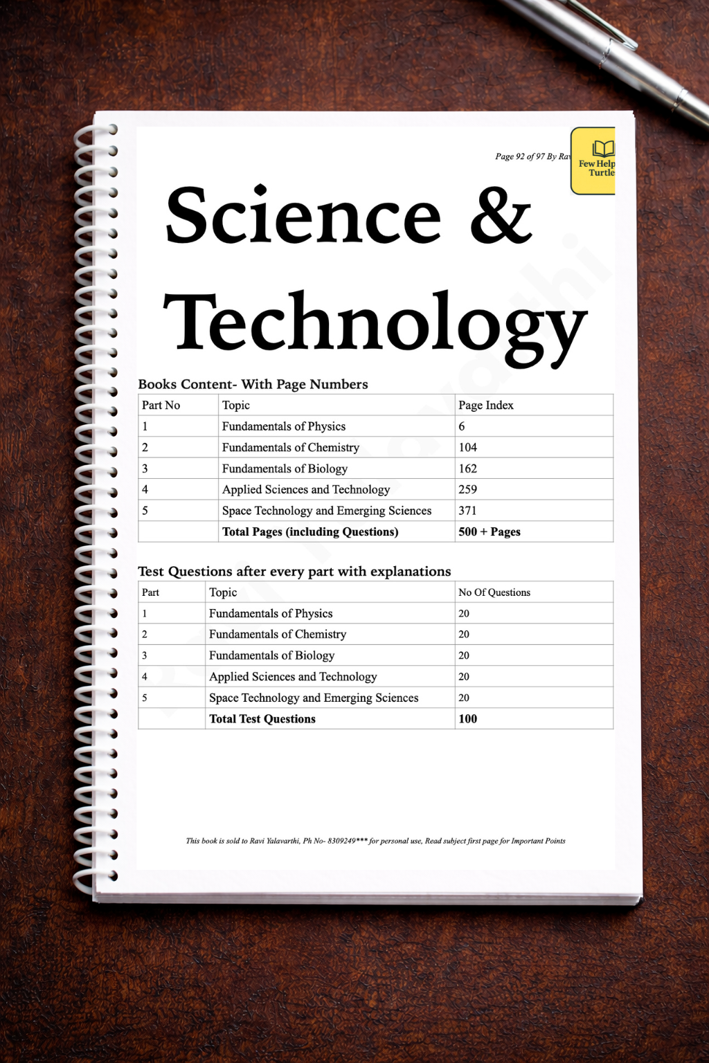 FHT Science & Technology for UPSC Civils Exam Prelims & Mains