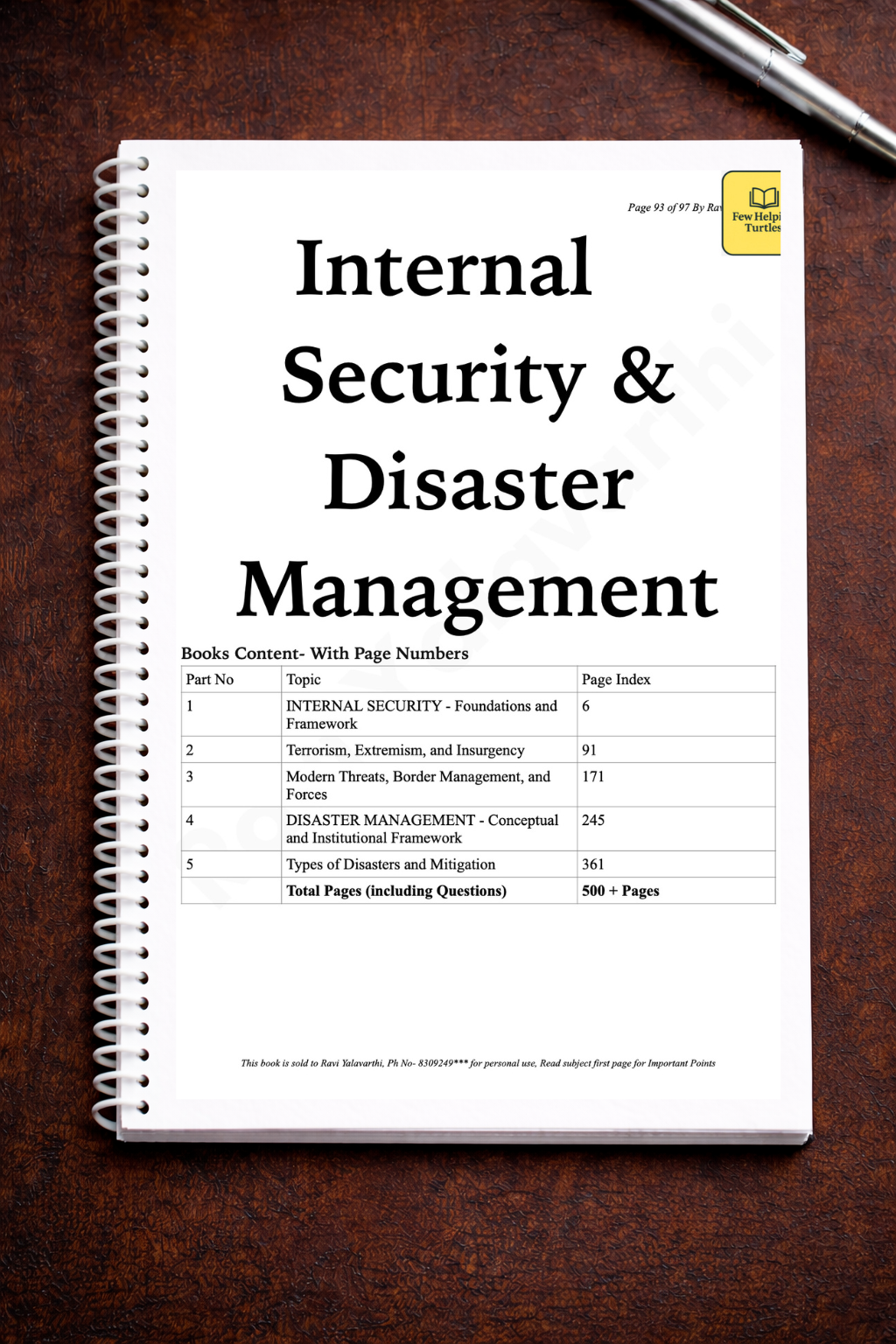 FHT Internal Security & Disaster Management for UPSC Civils Exam Prelims & Mains