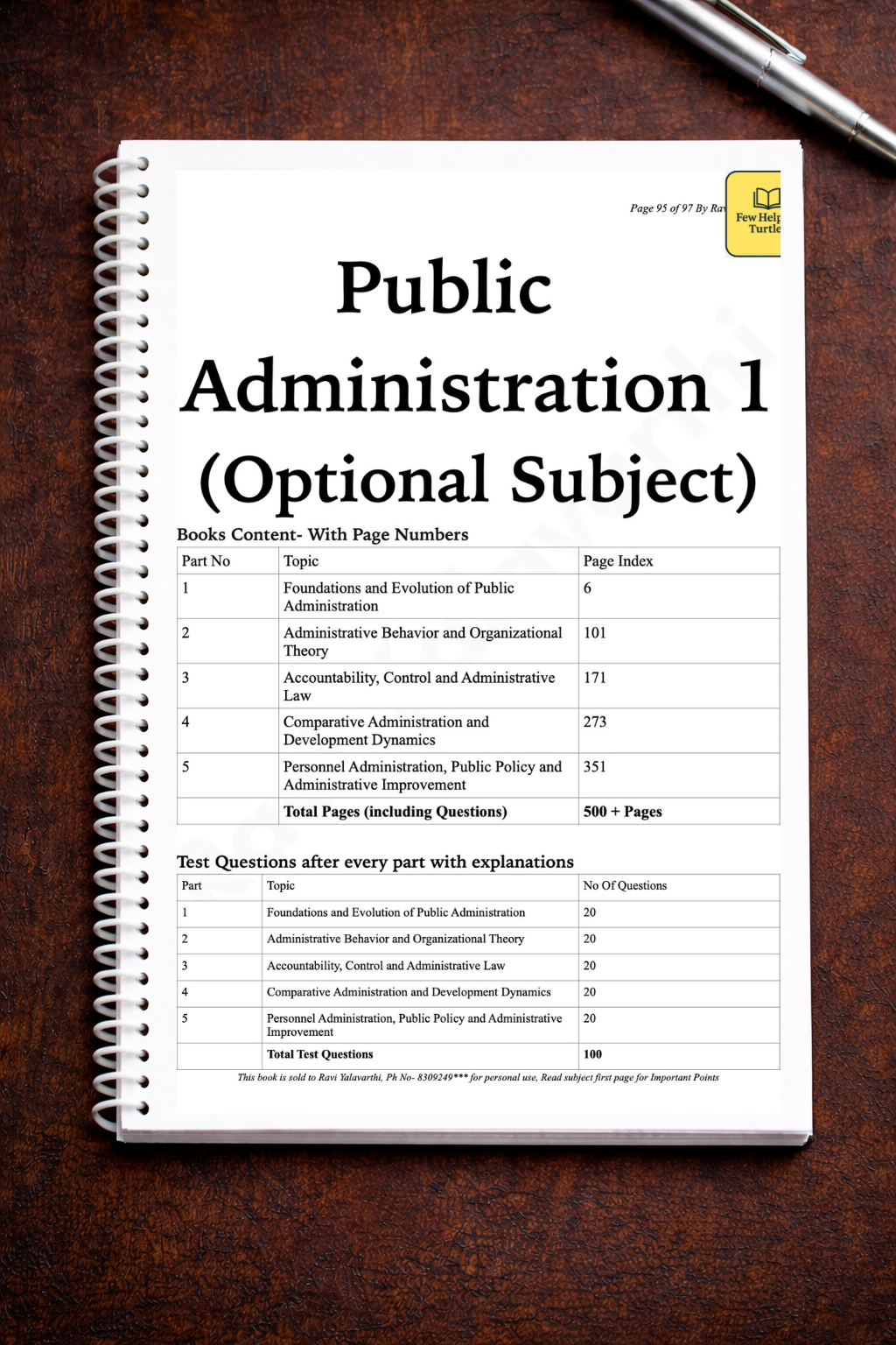 FHT Public Administration-1 Optional for UPSC Civils Exam