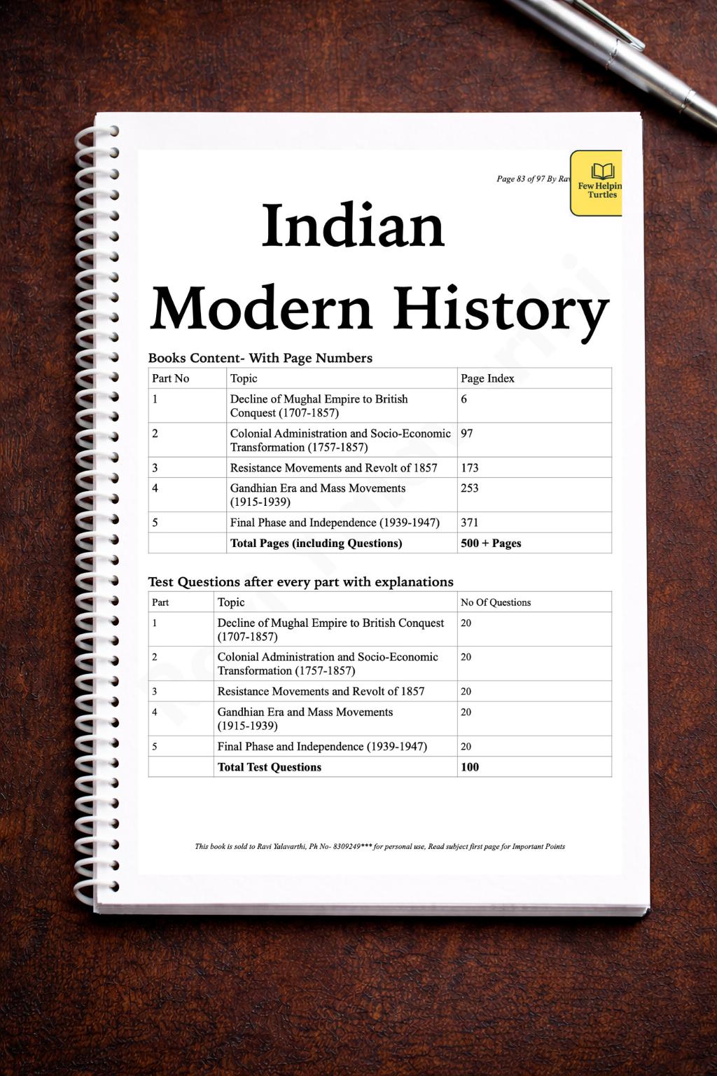 FHT Indian Modern History Book for UPSC Civils Exam Prelims & Mains