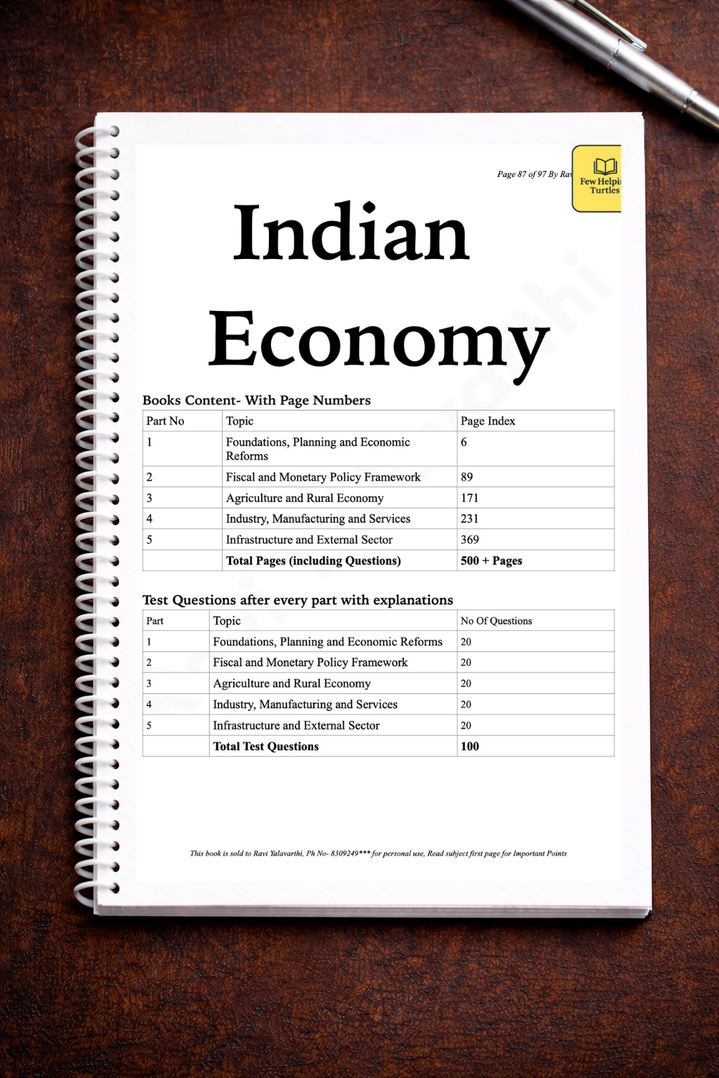 FHT Indian Economy Book for UPSC Civils Exam Prelims & Mains